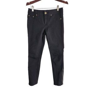 International Concepts Women Black Modal‎ Blend Ankle Zipper Jeans Size 2